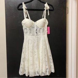 BonBon White Lace Bustier Dress